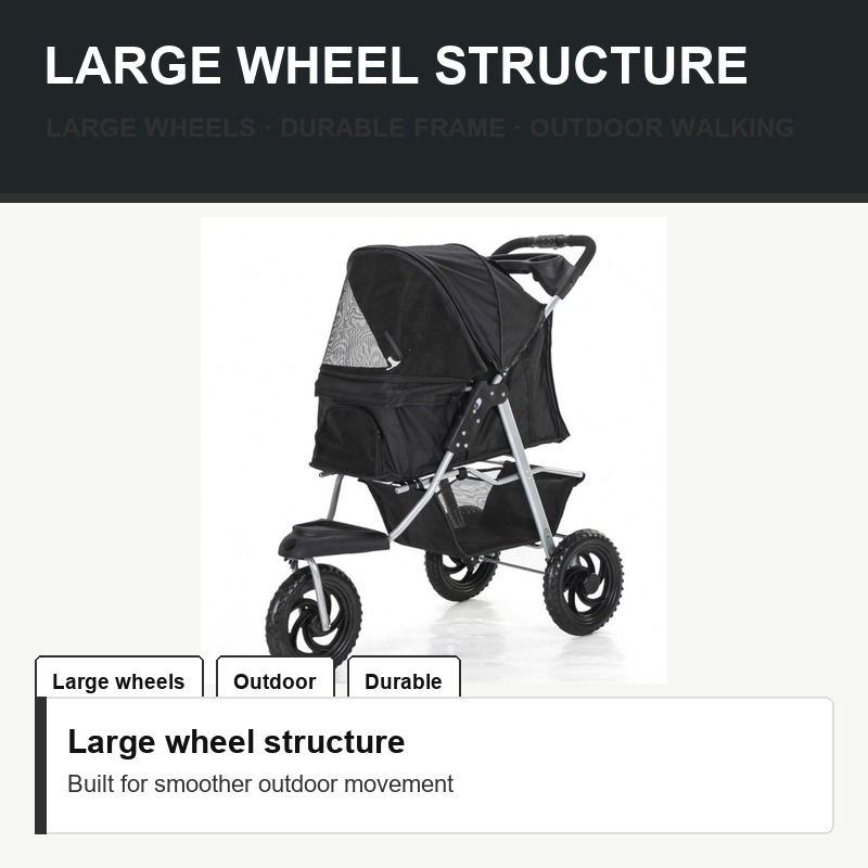 Black All-Terrain Pet Stroller - Fit Detail