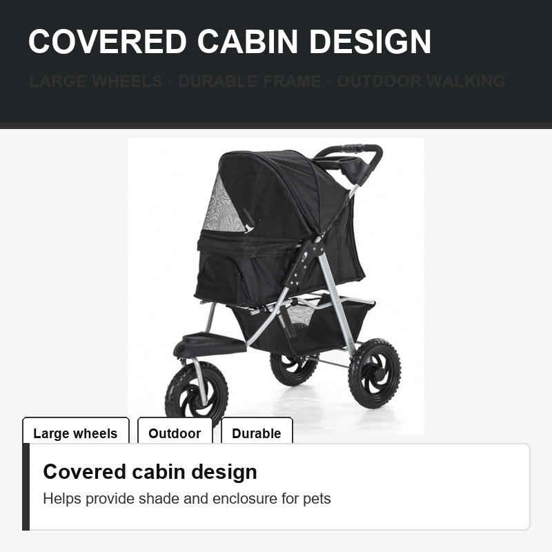 Black All-Terrain Pet Stroller - Material