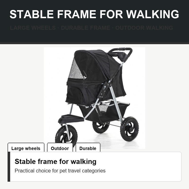 Black All-Terrain Pet Stroller - Hardware