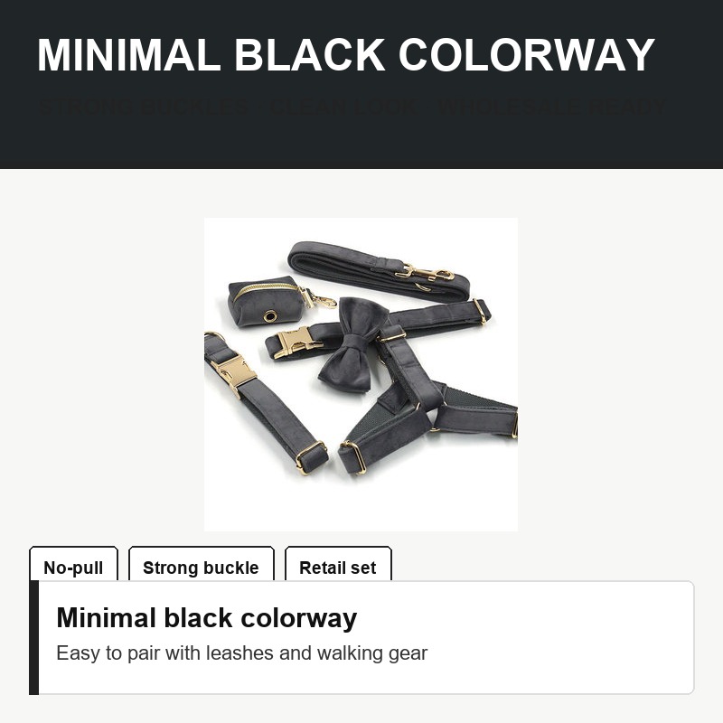 Black No-Pull Dog Harness - Hardware