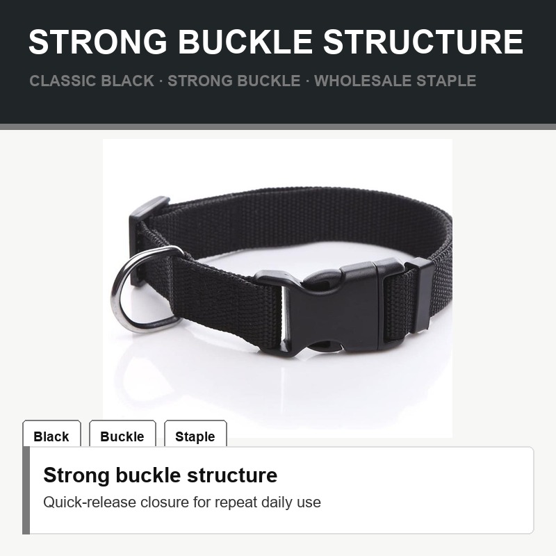 Black Quick-Release Nylon Collar - Fit Detail