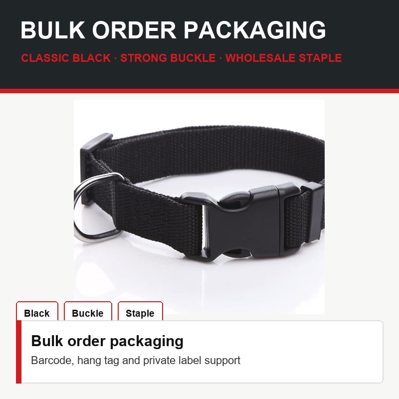 Black Quick-Release Nylon Collar - Packaging