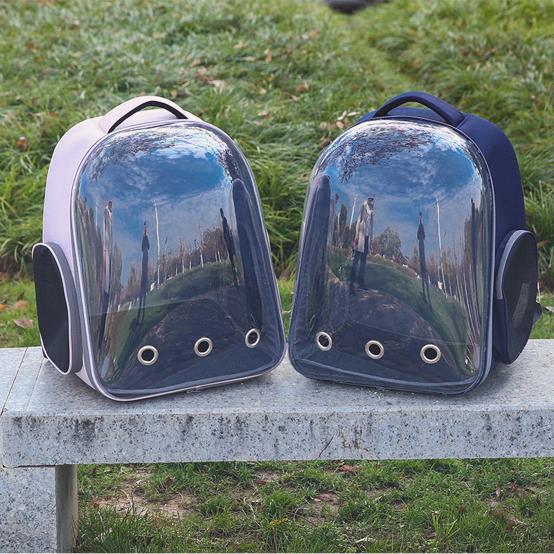 Dual-Window Transparent Pet Backpack - Pink