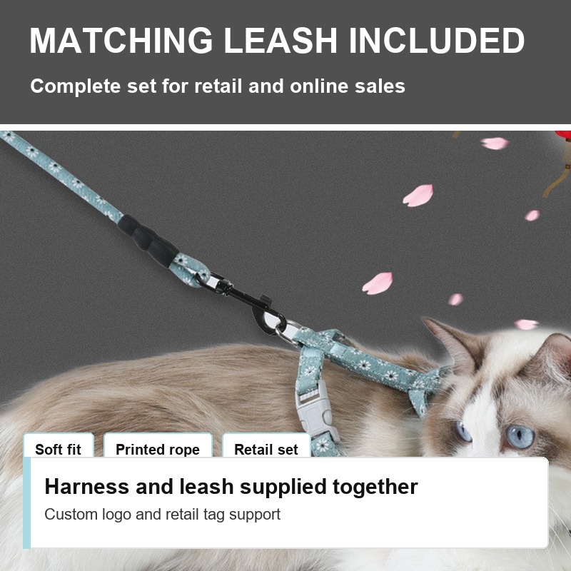 Japanese Style Cat Harness and Leash Set - Leash Set