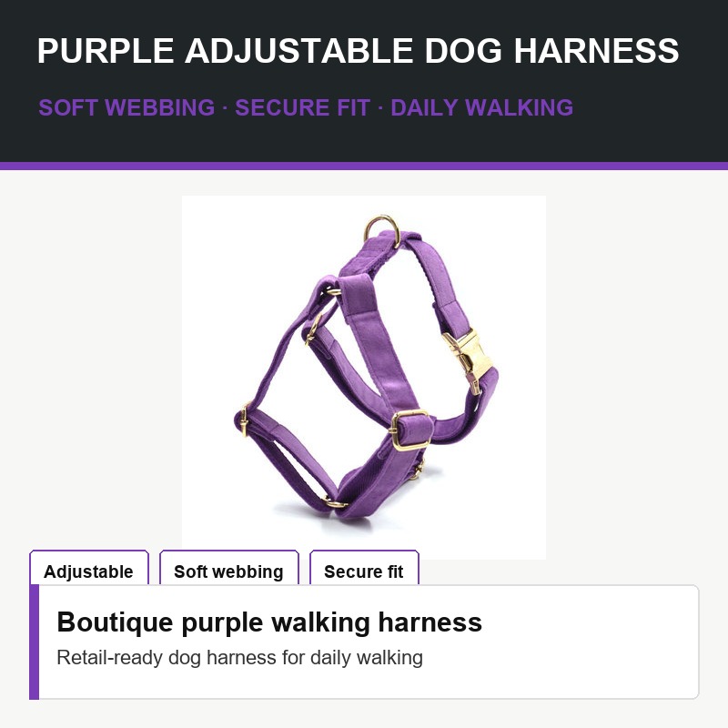 Purple Adjustable Dog Harness