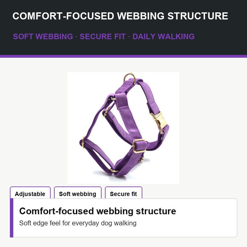 Purple Adjustable Dog Harness - Material