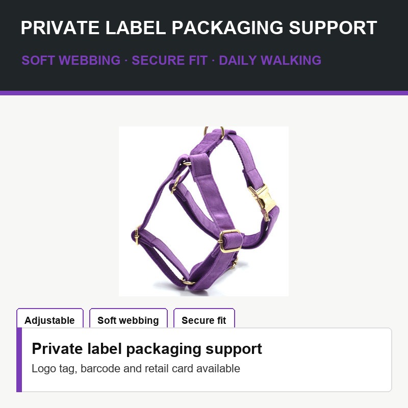 Purple Adjustable Dog Harness - Packaging