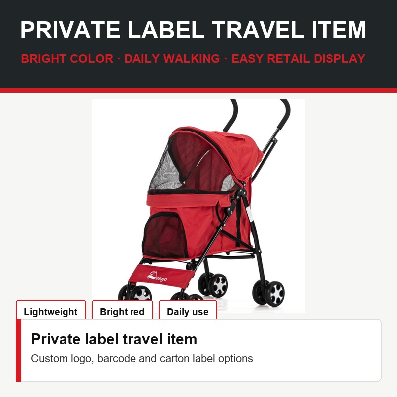 Red Lightweight Pet Stroller - Packaging