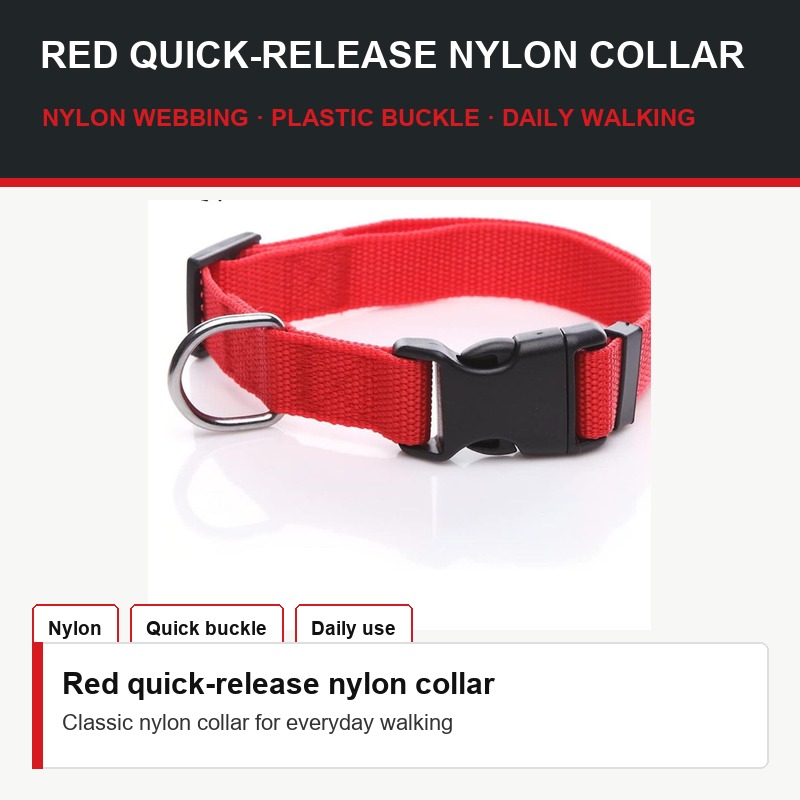 Red Quick-Release Nylon Collar