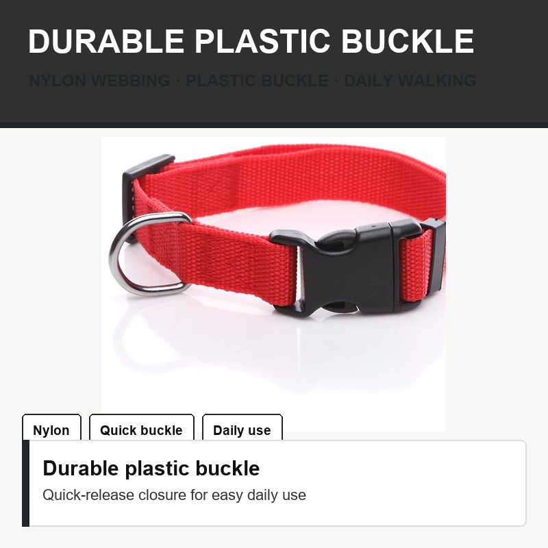 Red Quick-Release Nylon Collar - Fit Detail