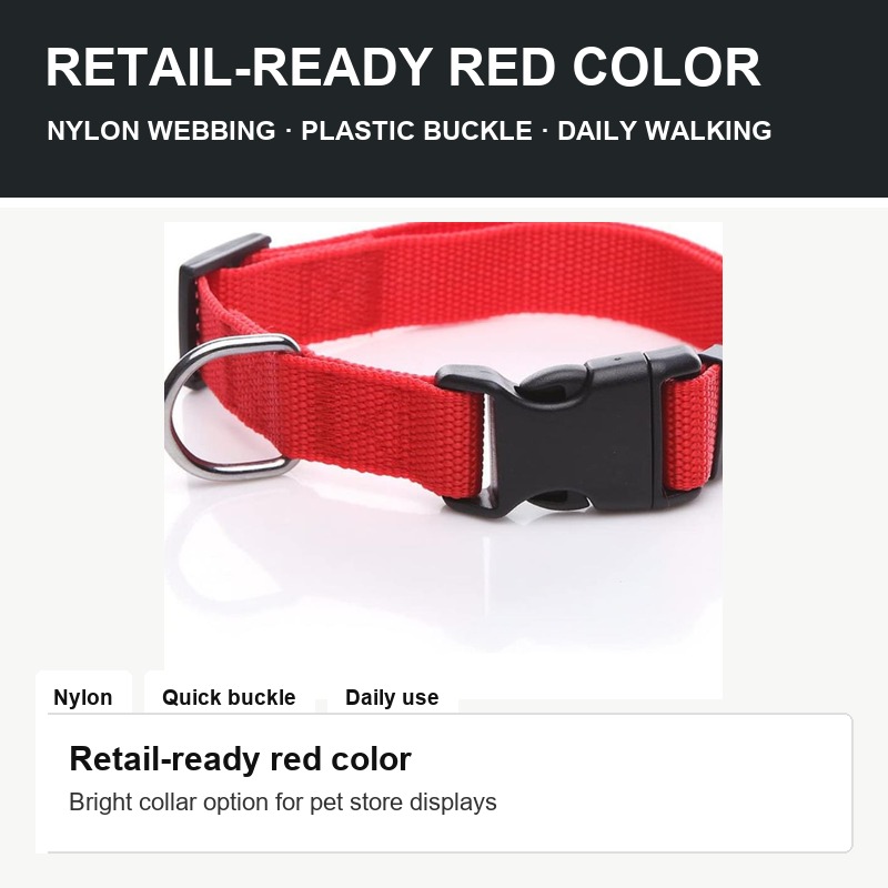 Red Quick-Release Nylon Collar - Hardware