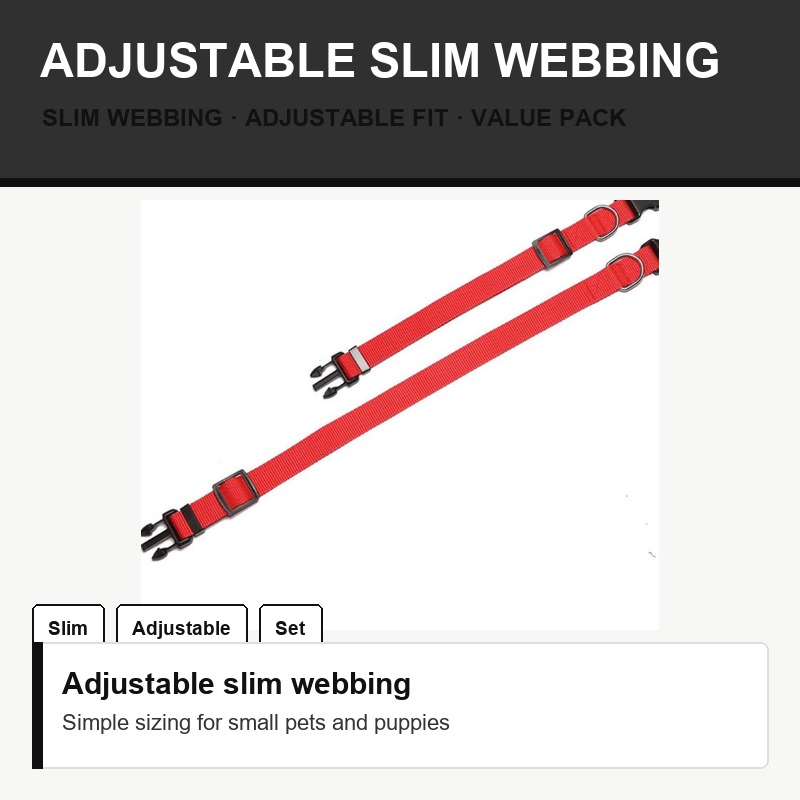 Red Slim Nylon Collar Set - Fit Detail