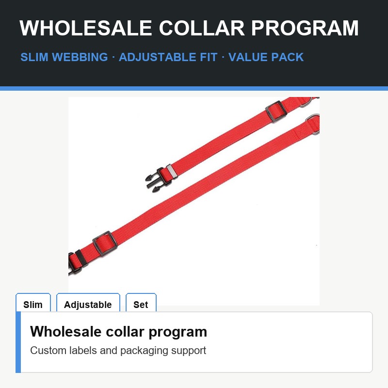 Red Slim Nylon Collar Set - Packaging