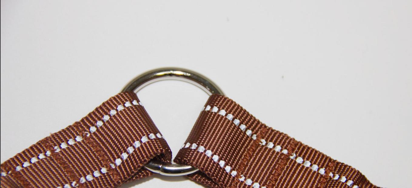 Reflective Brown Rope Leash Detail
