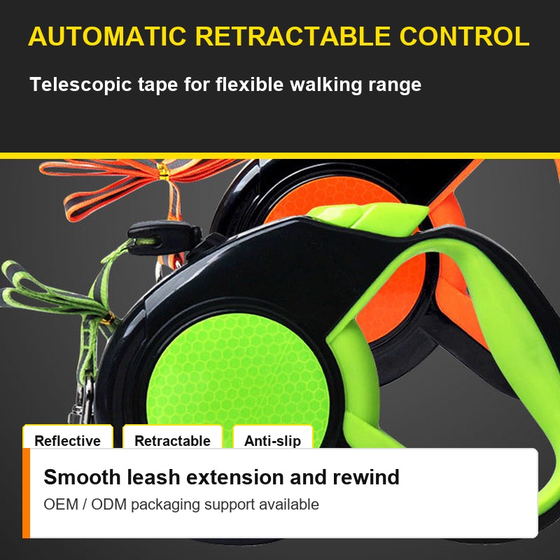 Reflective Retractable Dog Leash - Control