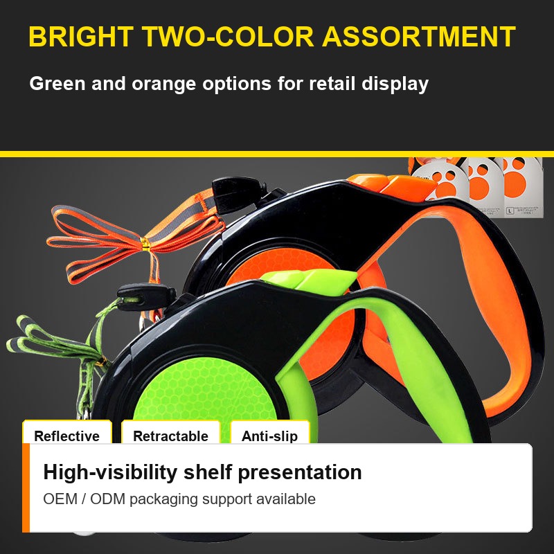 Reflective Retractable Dog Leash - Colors