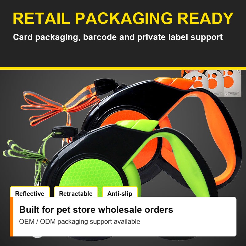 Reflective Retractable Dog Leash - Packaging